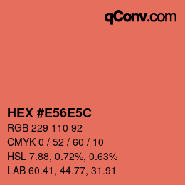 Color code: HEX #E56E5C | qconv.com