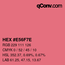Color code: HEX #E56F7E | qconv.com