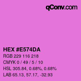 Color code: HEX #E574DA | qconv.com