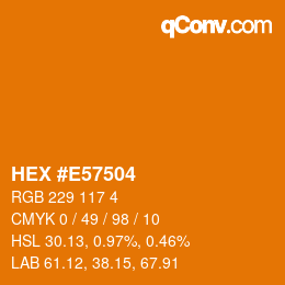 カラーコード: HEX #E57504 | qconv.com
