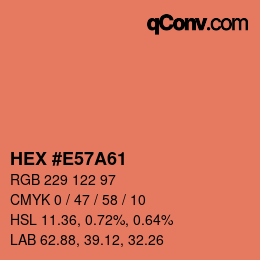 カラーコード: HEX #E57A61 | qconv.com
