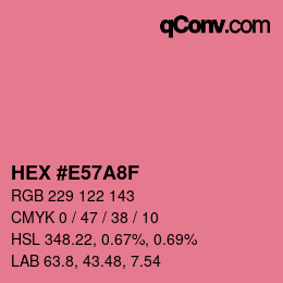 Color code: HEX #E57A8F | qconv.com