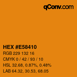 Código de color: HEX #E58410 | qconv.com