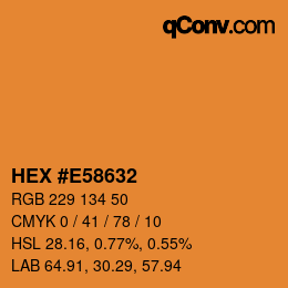 Color code: HEX #E58632 | qconv.com