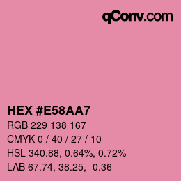 カラーコード: HEX #E58AA7 | qconv.com