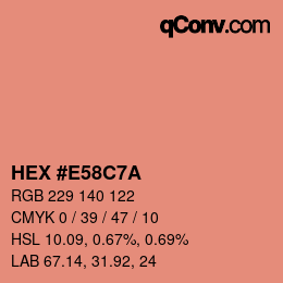 Color code: HEX #E58C7A | qconv.com