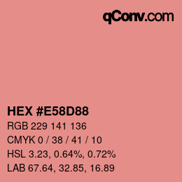 カラーコード: HEX #E58D88 | qconv.com