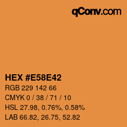 Color code: HEX #E58E42 | qconv.com
