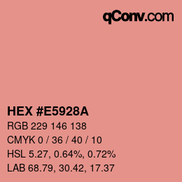 Color code: HEX #E5928A | qconv.com