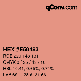 カラーコード: HEX #E59483 | qconv.com