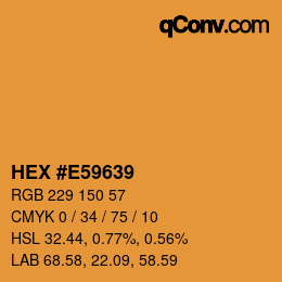 Farbcode: HEX #E59639 | qconv.com