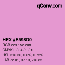 カラーコード: HEX #E598D0 | qconv.com