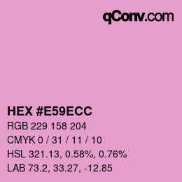 Color code: HEX #E59ECC | qconv.com