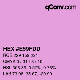 Color code: HEX #E59FDD | qconv.com