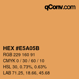 Farbcode: HEX #E5A05B | qconv.com