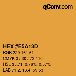Color code: HEX #E5A13D | qconv.com