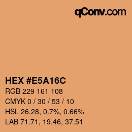 Color code: HEX #E5A16C | qconv.com