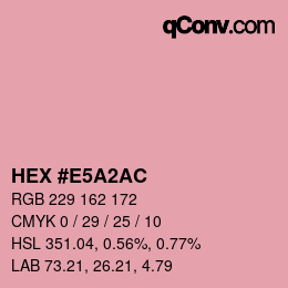 Color code: HEX #E5A2AC | qconv.com