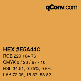 Color code: HEX #E5A44C | qconv.com