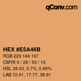 Color code: HEX #E5A46B | qconv.com