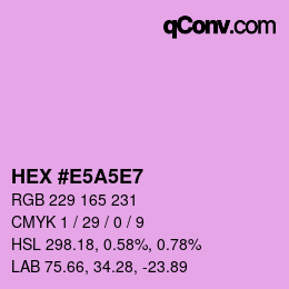 カラーコード: HEX #E5A5E7 | qconv.com