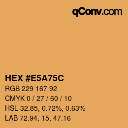 Color code: HEX #E5A75C | qconv.com