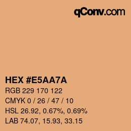 Color code: HEX #E5AA7A | qconv.com