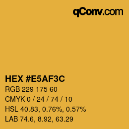 Color code: HEX #E5AF3C | qconv.com