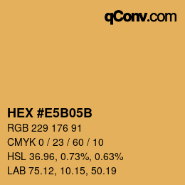 カラーコード: HEX #E5B05B | qconv.com