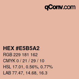 カラーコード: HEX #E5B5A2 | qconv.com