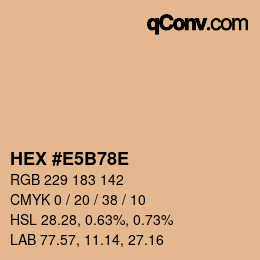 Color code: HEX #E5B78E | qconv.com