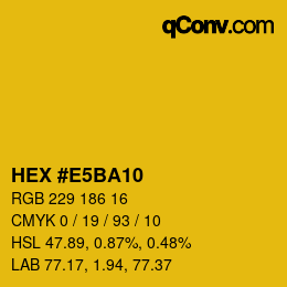 Farbcode: HEX #E5BA10 | qconv.com