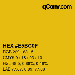 Farbcode: HEX #E5BC0F | qconv.com