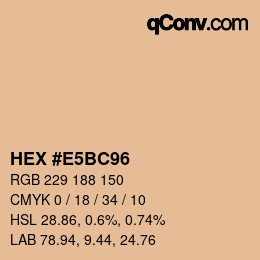颜色代码: HEX #E5BC96 | qconv.com