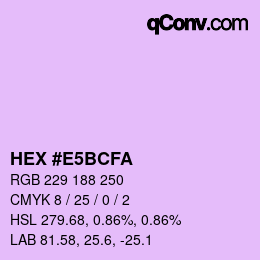 Color code: HEX #E5BCFA | qconv.com