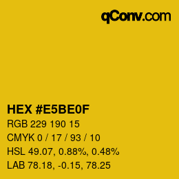 カラーコード: HEX #E5BE0F | qconv.com