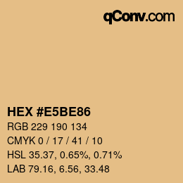 Farbcode: HEX #E5BE86 | qconv.com