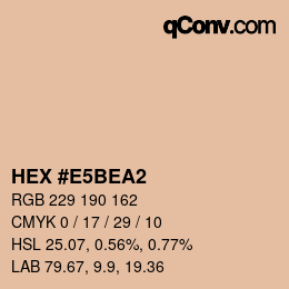 カラーコード: HEX #E5BEA2 | qconv.com