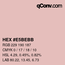 Color code: HEX #E5BEBB | qconv.com