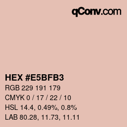 Color code: HEX #E5BFB3 | qconv.com