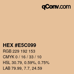 Color code: HEX #E5C099 | qconv.com