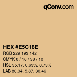 Color code: HEX #E5C18E | qconv.com