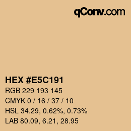 Color code: HEX #E5C191 | qconv.com