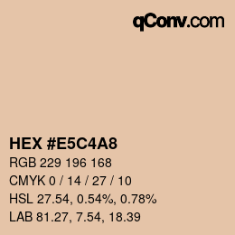 Color code: HEX #E5C4A8 | qconv.com