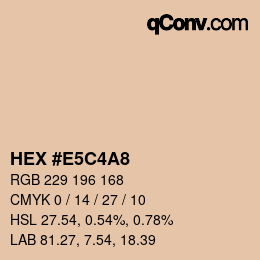 カラーコード: HEX #E5C4A8 | qconv.com