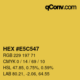 Color code: HEX #E5C547 | qconv.com
