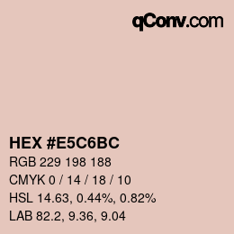 Color code: HEX #E5C6BC | qconv.com