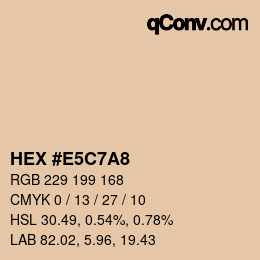 カラーコード: HEX #E5C7A8 | qconv.com