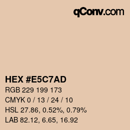 カラーコード: HEX #E5C7AD | qconv.com