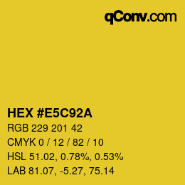 Código de color: HEX #E5C92A | qconv.com